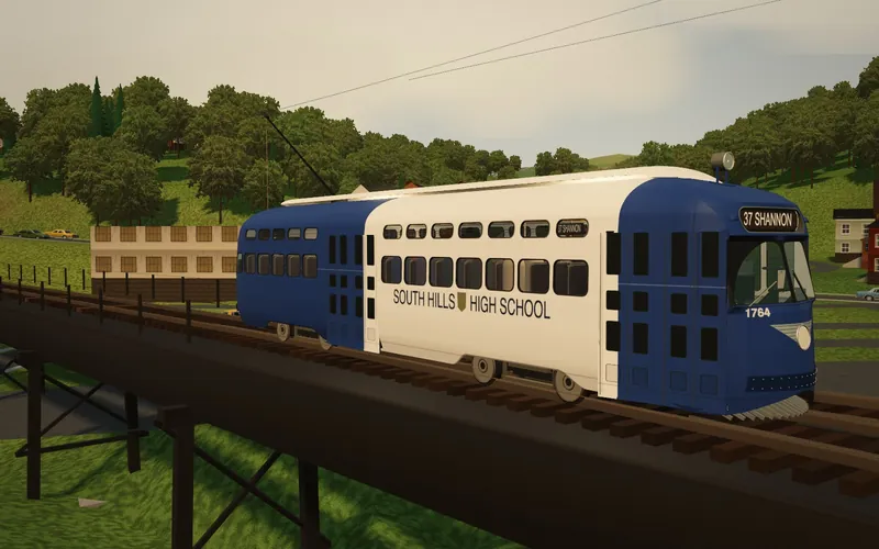PCC 1764 in dark blue and white for South Hills High School