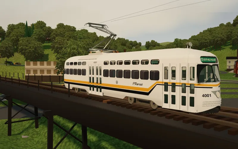 Rebuilt PCC 4001 in PATransit white with a pantograph